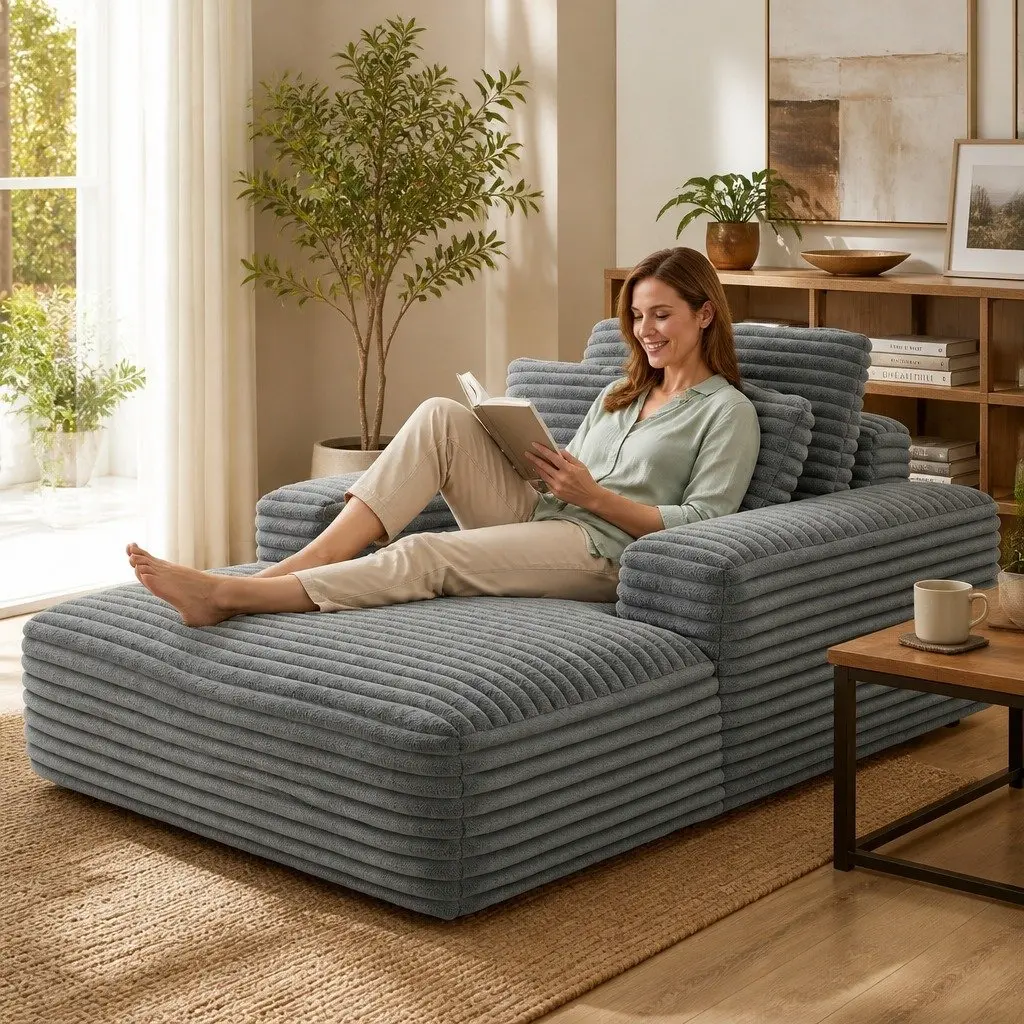 Sofa Bed Modern Minimalist Grey Faux Fur 30cm Pocket Spring Foam