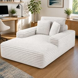 Beige Faux Fur Sofa Bed Lounge Chair Recliner