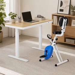 Electric Standing Desk and Under Desk Exercise Bike Workstation