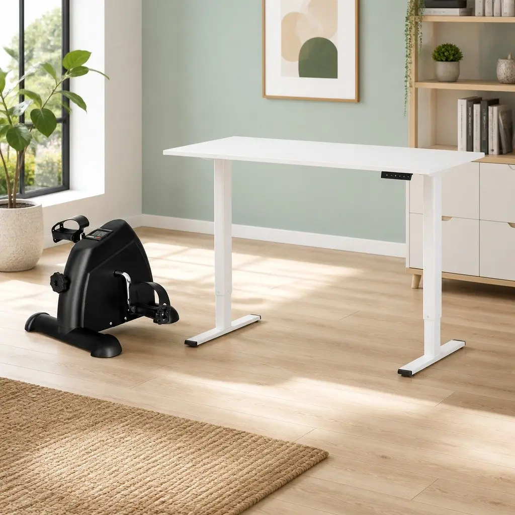 Electric Standing Desk with Under Desk Pedal Bike 120cm