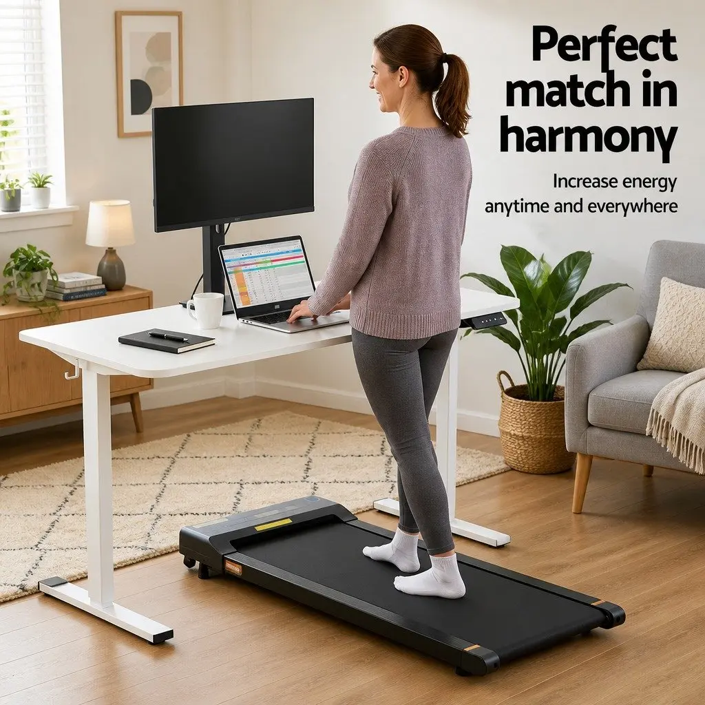 Electric Standing Desk Treadmill Combo Motorised 140cm Height Adjustable Melamine Faced Chipboard