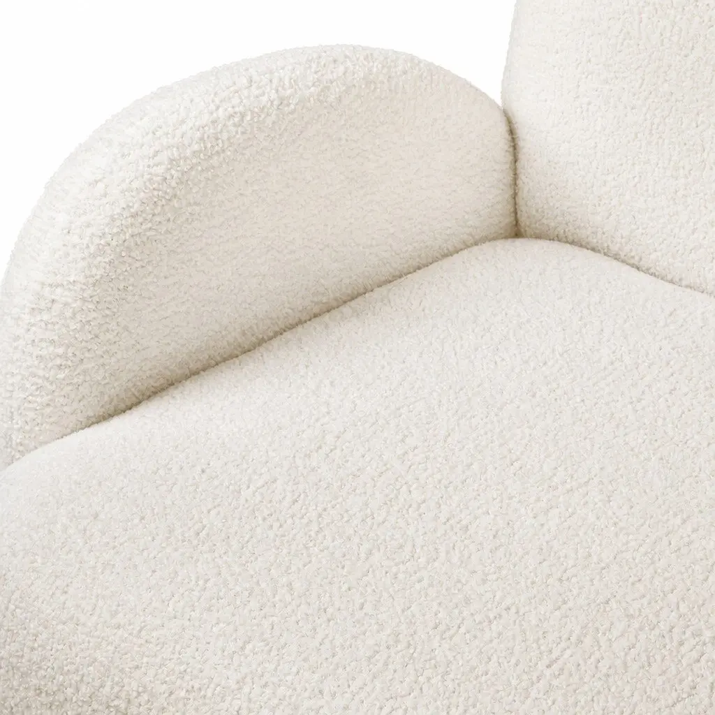 Sherpa Fleece 3 Seater Sofa Modern Lounge Couch White Breathable Fabric Living Room Furniture