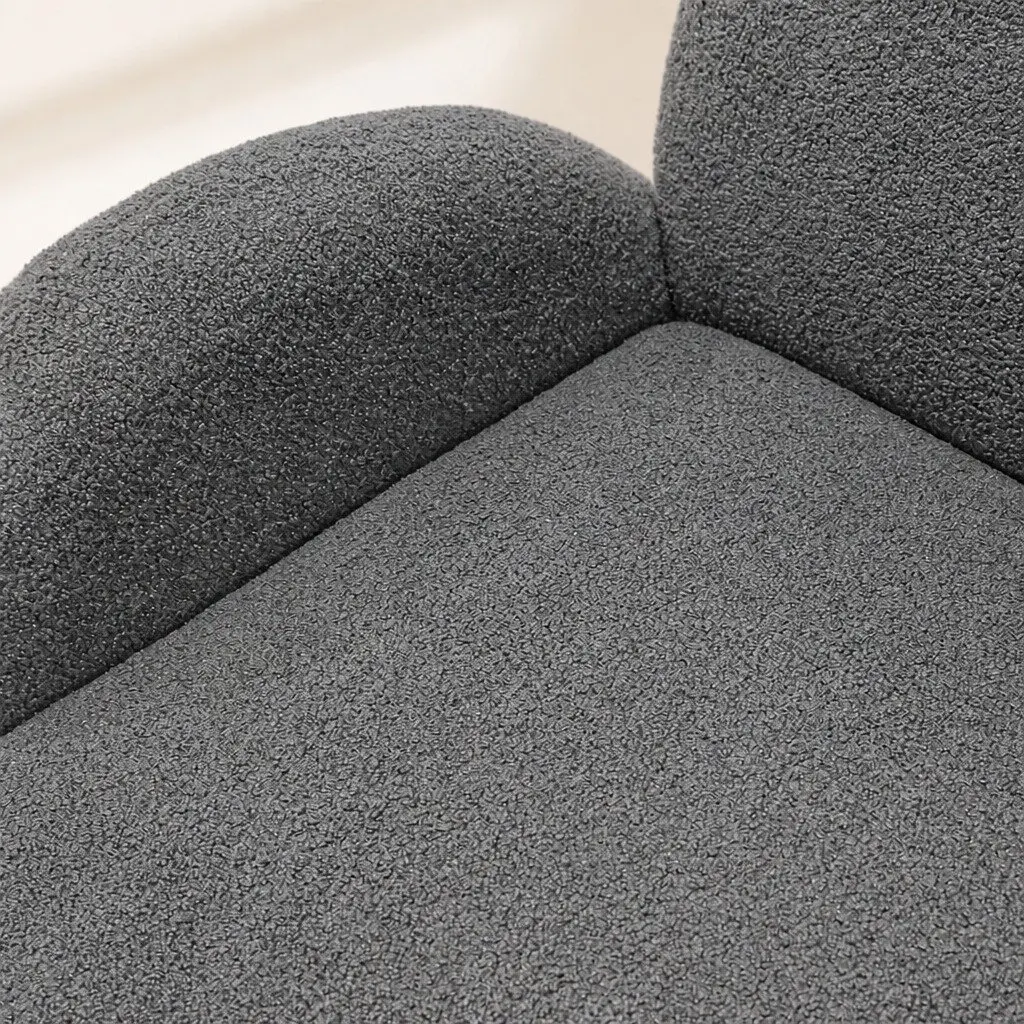 3 Seater Sofa Modern Sherpa Fleece Grey Living Room Furniture