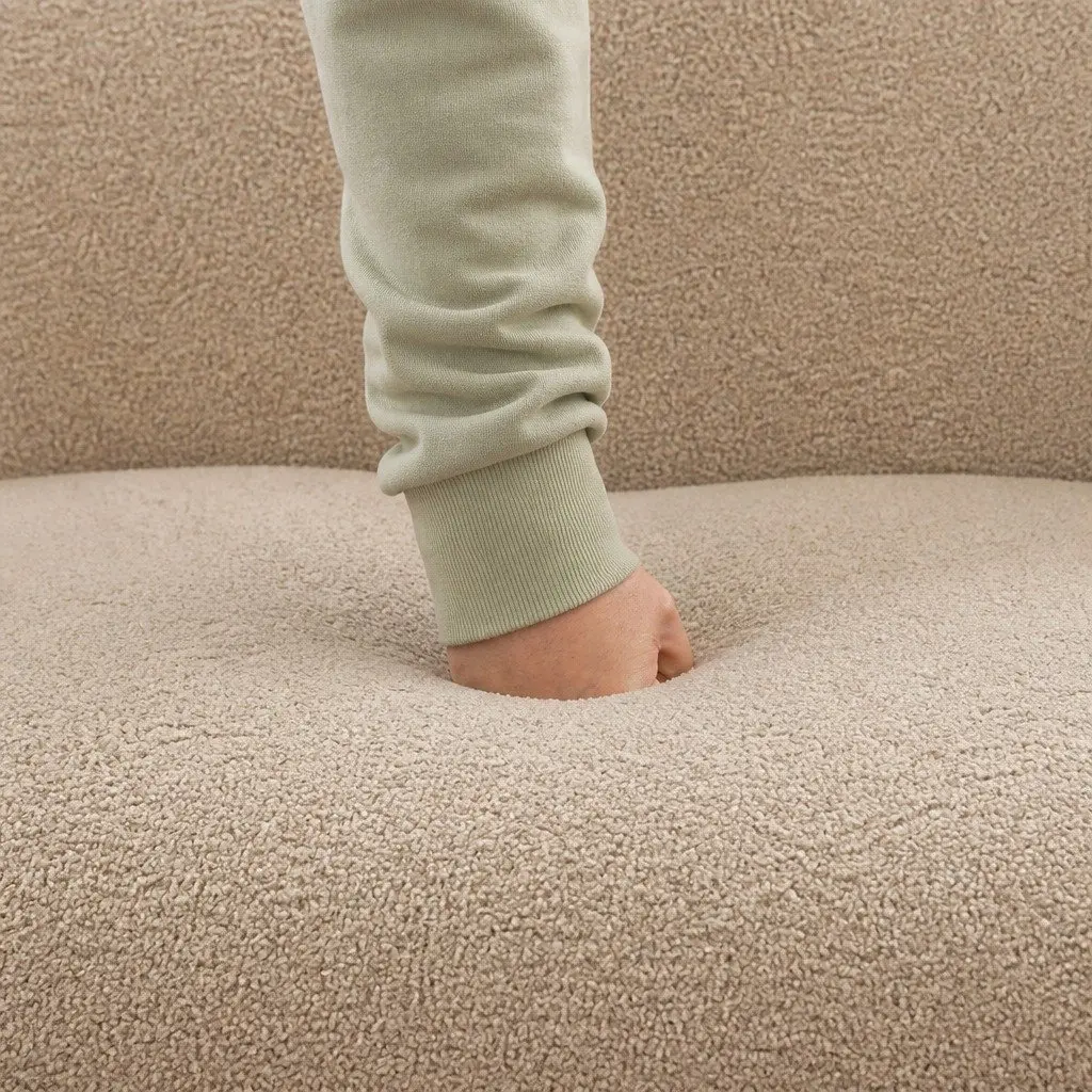 3 Seater Sofa Modern Sherpa Fleece Grey Living Room Furniture