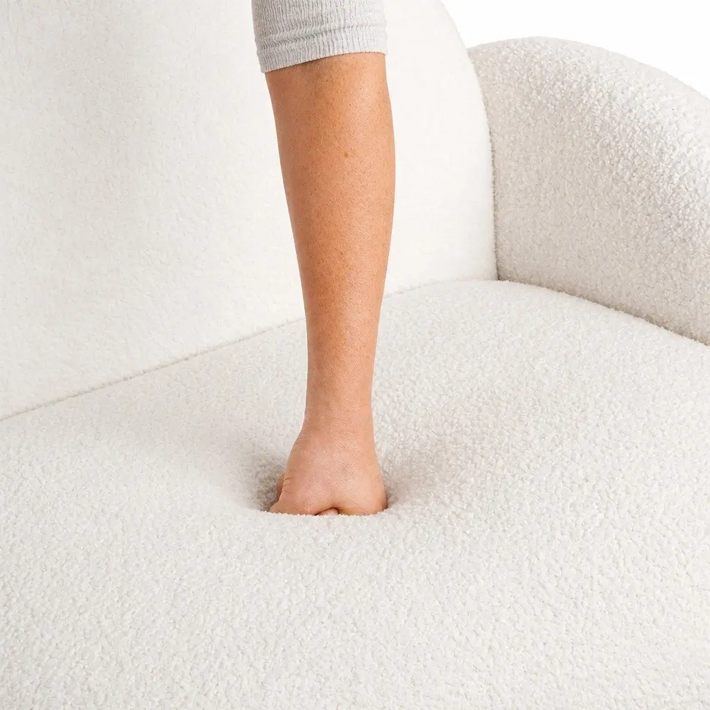 Fleece Upholstered White Single Sofa Chair for Comfort