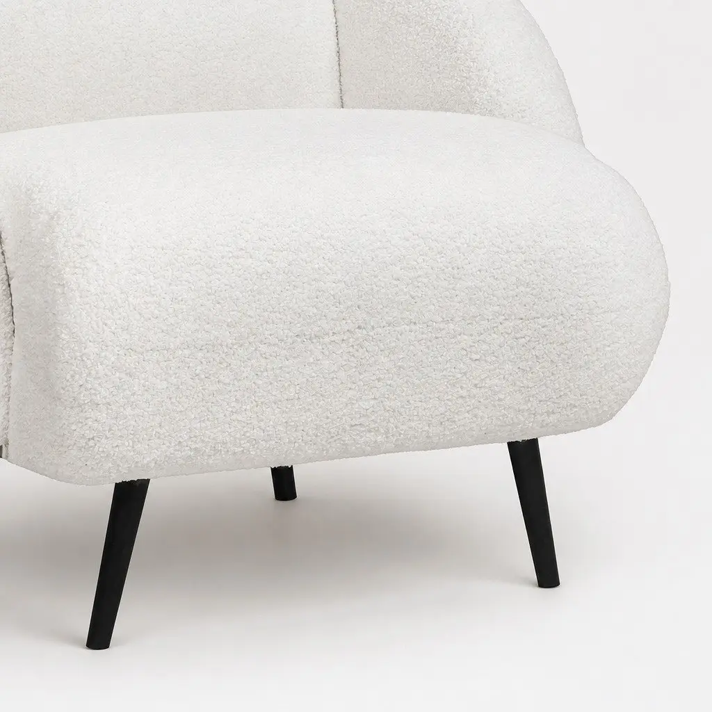 Fleece Upholstered White Single Sofa Chair for Comfort