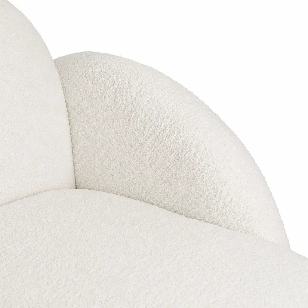 Fleece Upholstered White Single Sofa Chair for Comfort