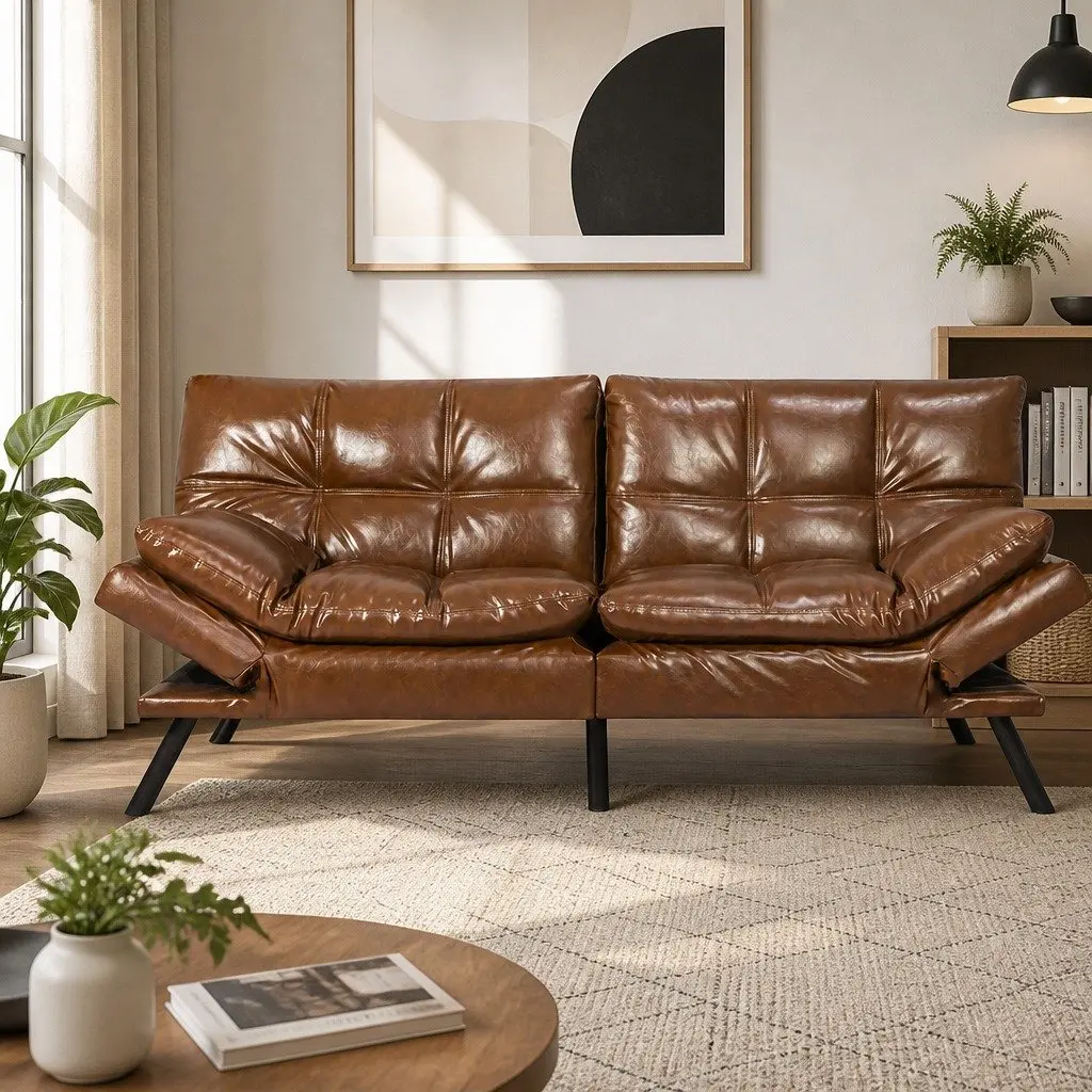 3-Seater Convertible Futon Sofa Bed with Recliner
