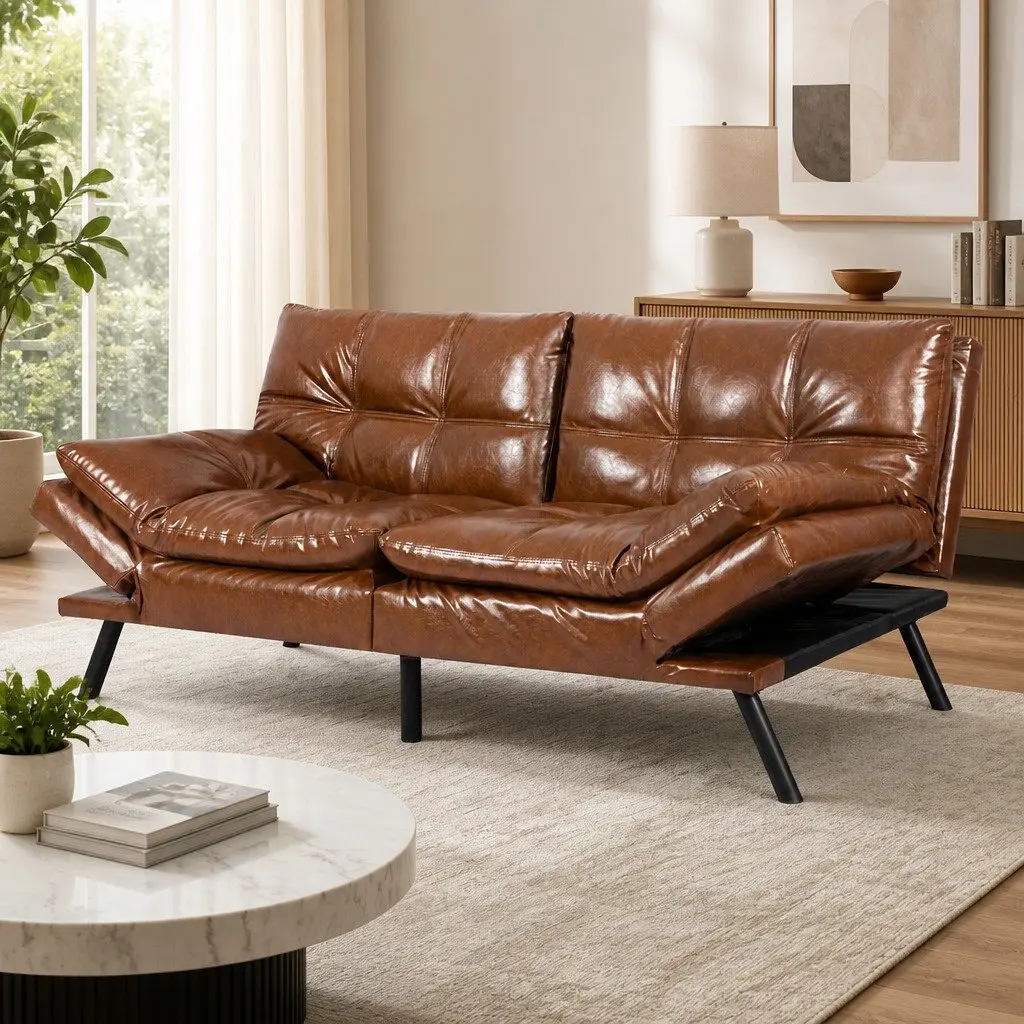 3-Seater Convertible Futon Sofa Bed with Recliner