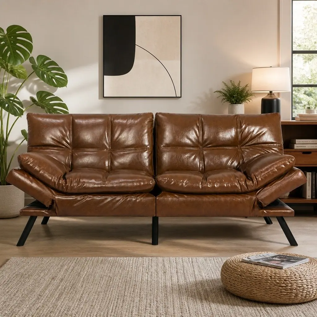 3-Seater Convertible Futon Sofa Bed with Recliner