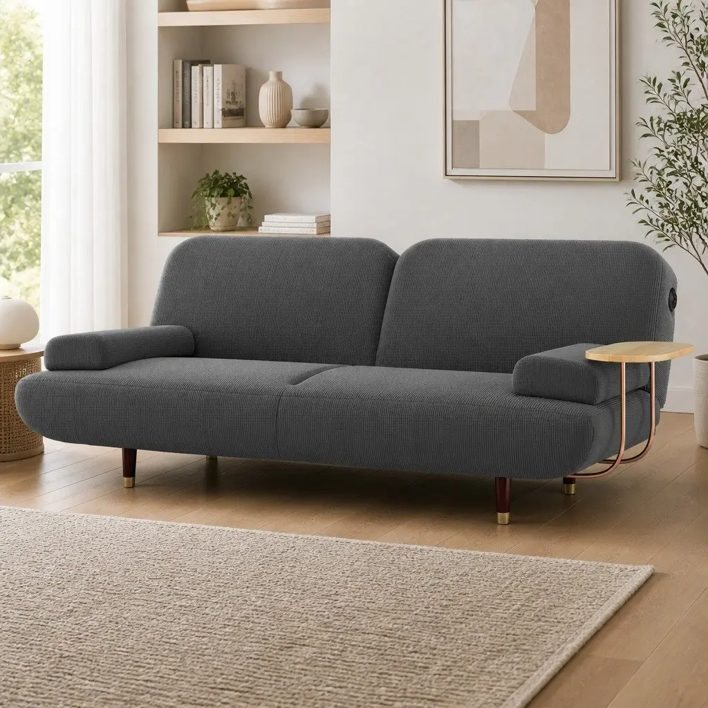 Convertible Sofa Bed with USB Charging Grey