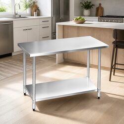 Warm Stainless Steel Kitchen Work Bench 1219x610mm