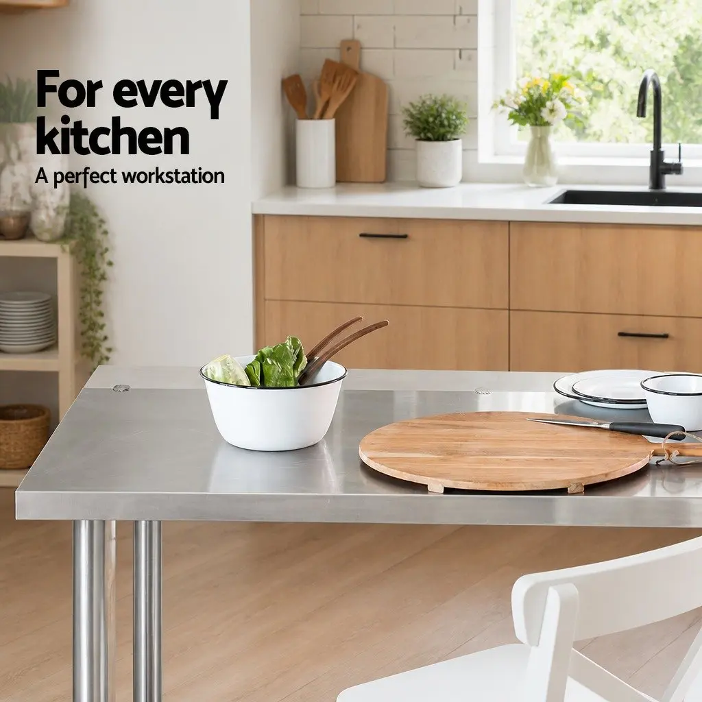 Stainless Steel Kitchen Work Bench Commercial Prep Table 1524x610mm 304 Food Grade Silver