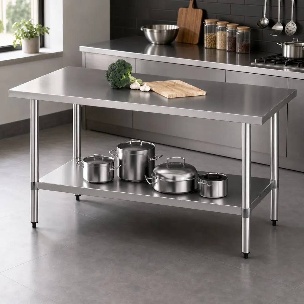 Stainless Steel Kitchen Work Bench 1524x762mm Commercial Grade Prep Table