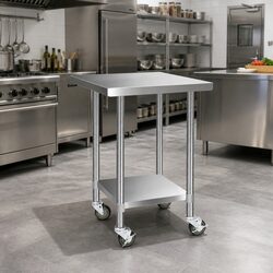 Warm Stainless Steel Kitchen Work Bench 760x760mm