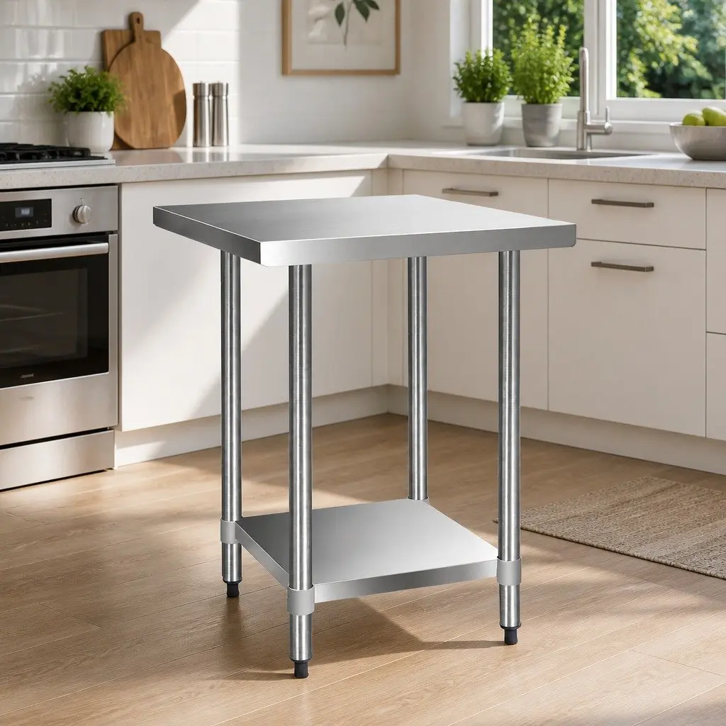 Stainless Steel Kitchen Bench 760x760mm Work Table Food Prep Commercial Grade