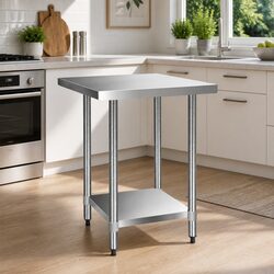 Warm Stainless Steel Kitchen Bench 760x760mm Work Table