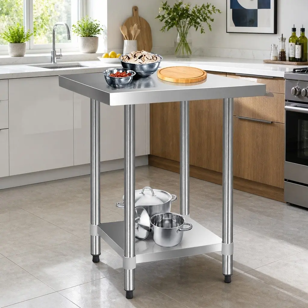 Stainless Steel Kitchen Bench 760x760mm Work Table Food Prep Commercial Grade