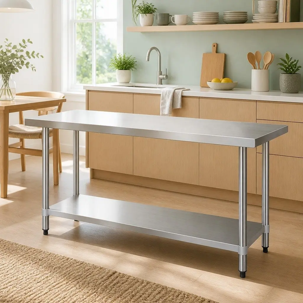 Stainless Steel Kitchen Bench Worktop 1829x760mm for Home