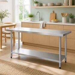Stainless Steel Kitchen Bench Worktop 1829x760mm for Home