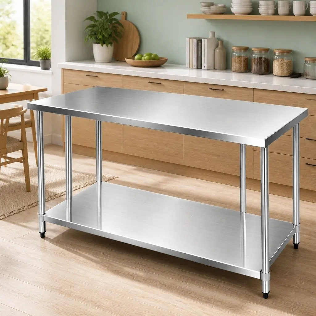 Stainless Steel Kitchen Bench Worktop 1829x760mm for Home