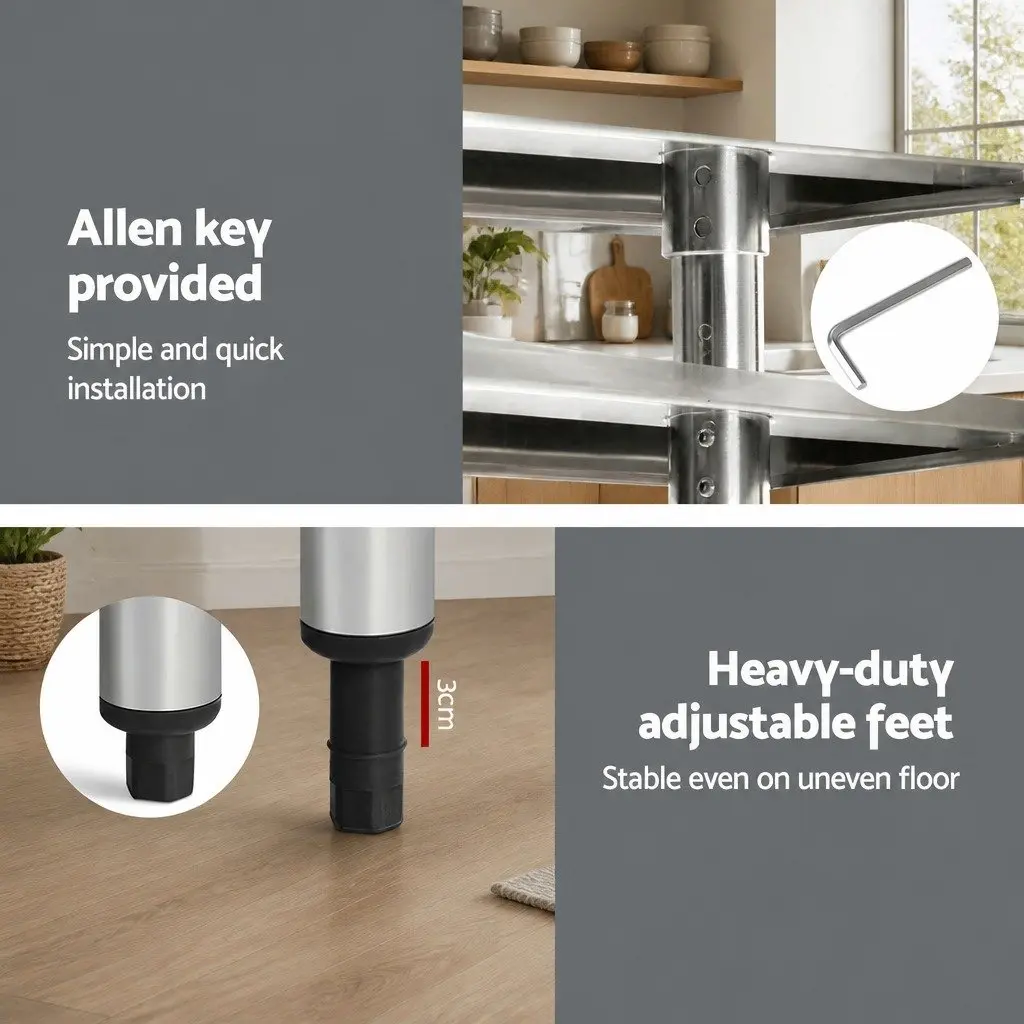 Stainless Steel Kitchen Bench Worktop 1829x760mm for Home