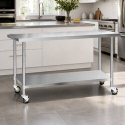 Mobile Stainless Steel Kitchen Work Table with Storage