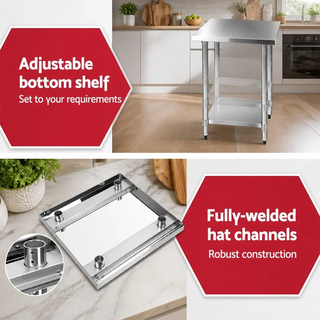 Stainless Steel Kitchen Work Bench 610x610mm for Home Use