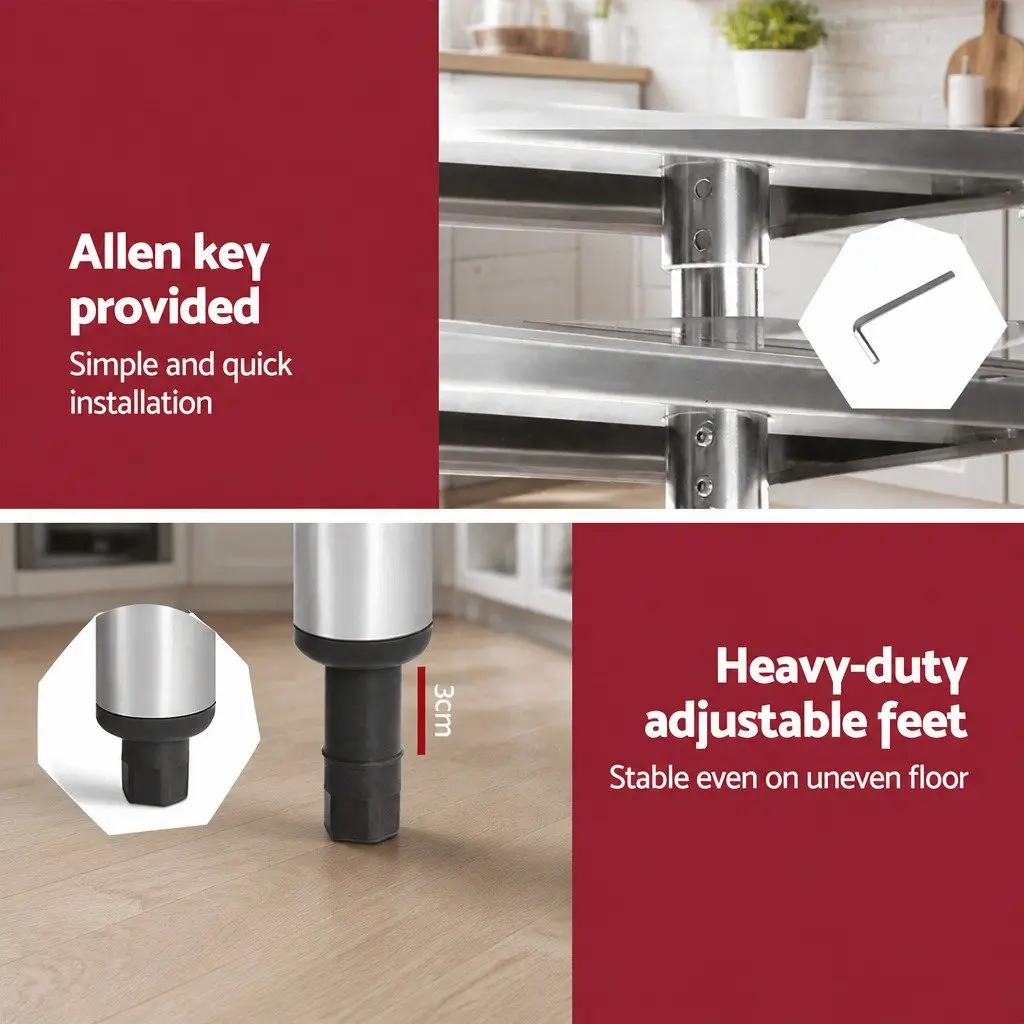 Stainless Steel Kitchen Work Bench 610x610mm for Home Use