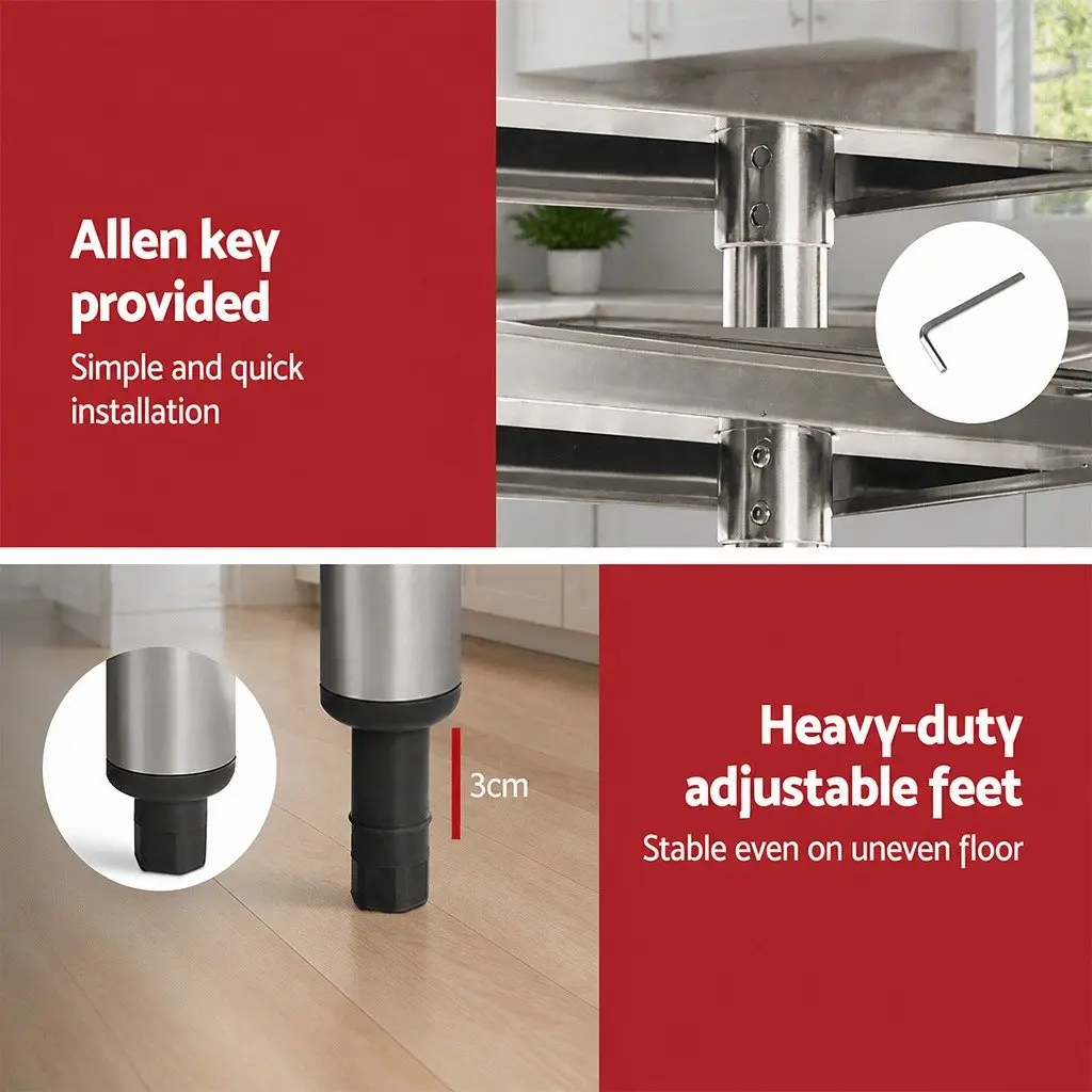 Stainless Steel Kitchen Work Bench 610x610mm for Home Use