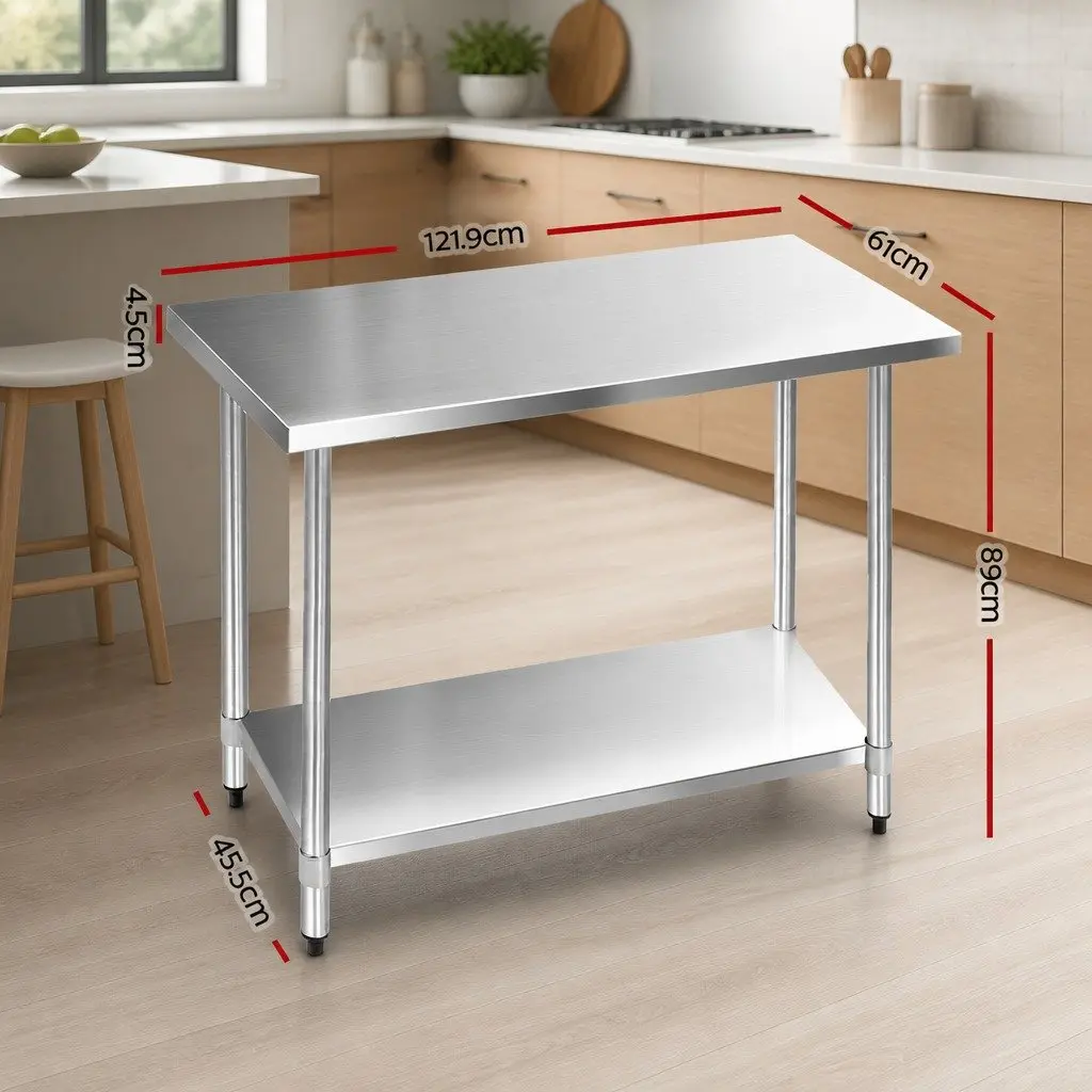 Stainless Steel Kitchen Prep Table Work Bench 1219x610mm