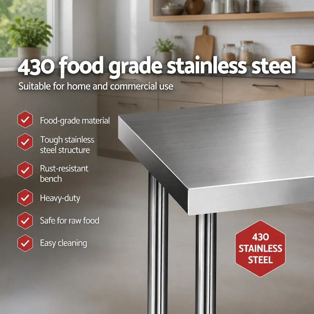 Stainless Steel Kitchen Prep Table Work Bench 1219x610mm