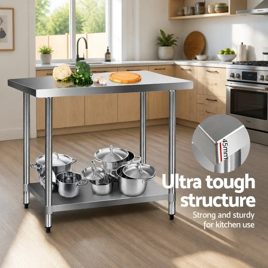 Stainless Steel Kitchen Prep Table Work Bench 1219x610mm