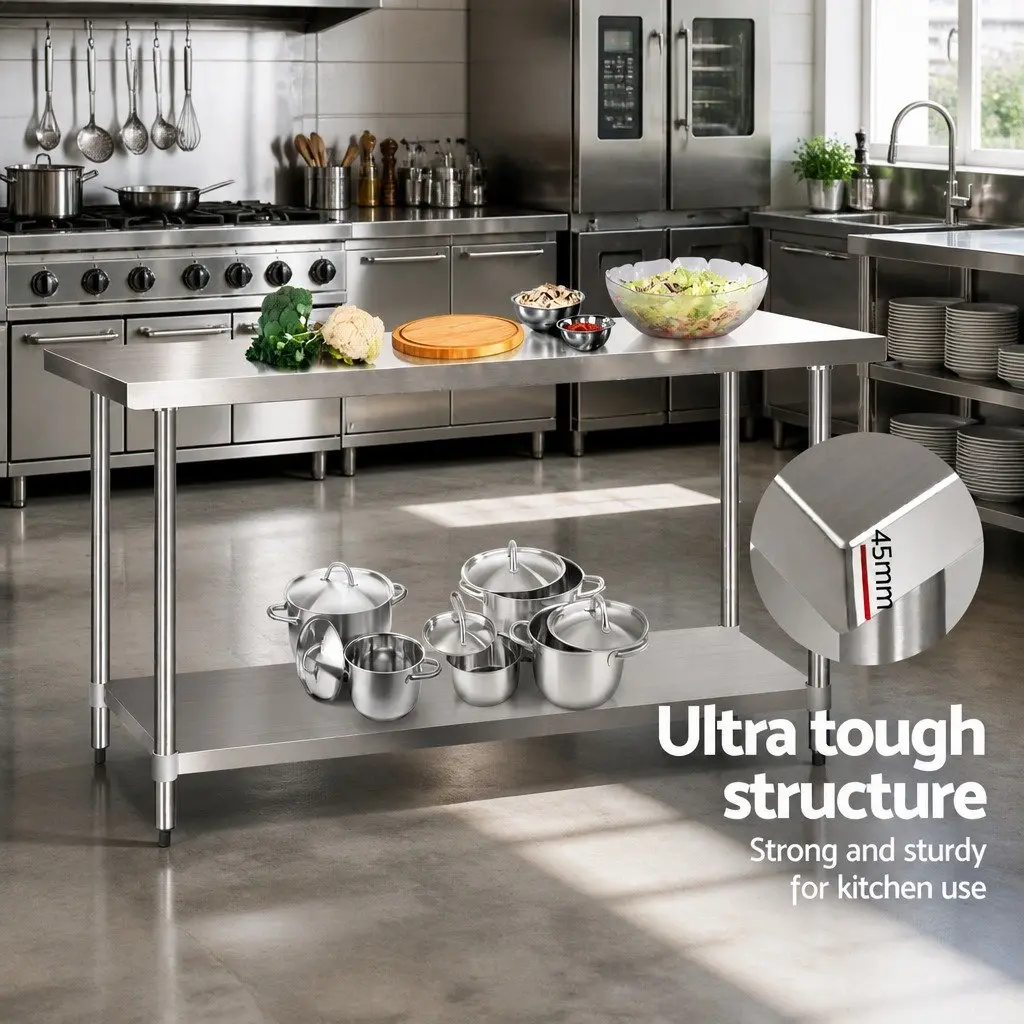 Stainless Steel Kitchen Work Bench 1829x610mm for Home Use