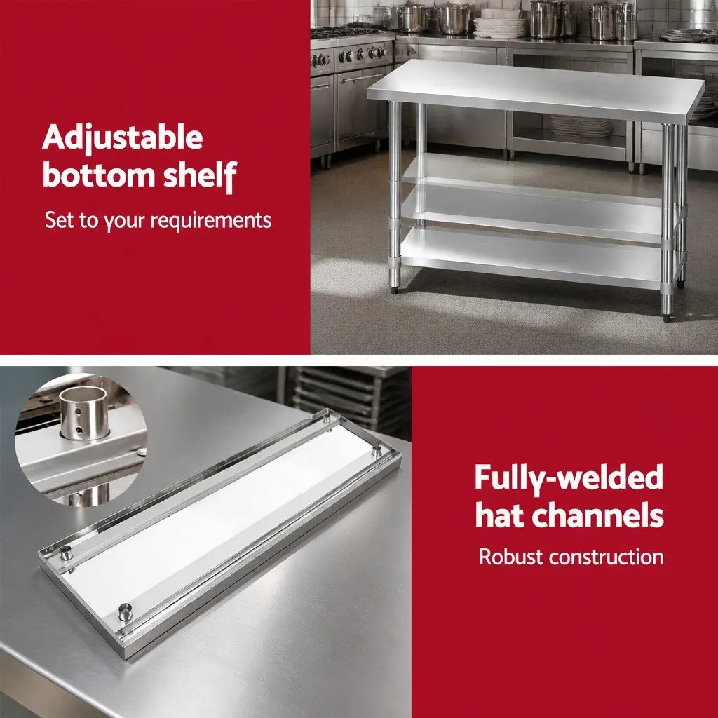 Stainless Steel Kitchen Work Bench 1829x610mm for Home Use
