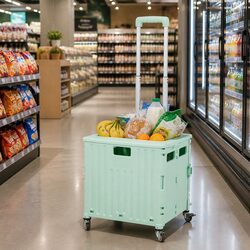Portable Folding Grocery Trolley Cart with Wheels