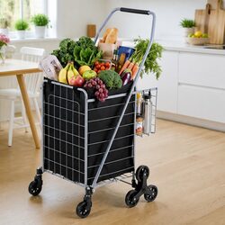 Folding Shopping Trolley Cart with Swivel Wheels