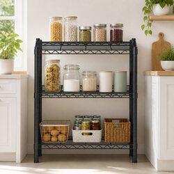 Adjustable 3-Tier Steel Shelving Unit for Home or Garage