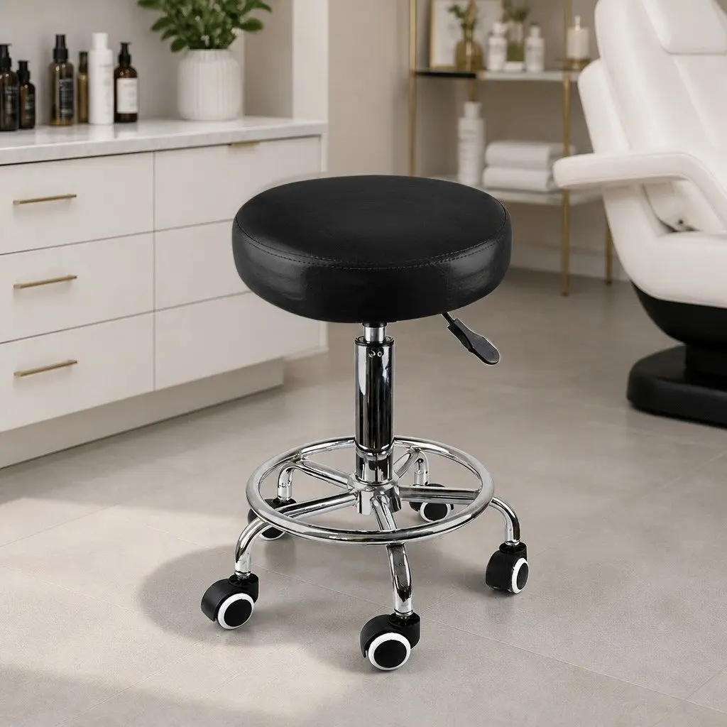 Bar Stools Swivel Height Adjustable PU Leather Chrome