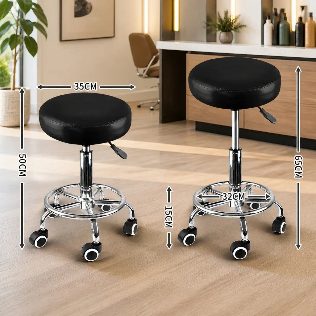 Bar Stools Swivel Height Adjustable PU Leather Chrome