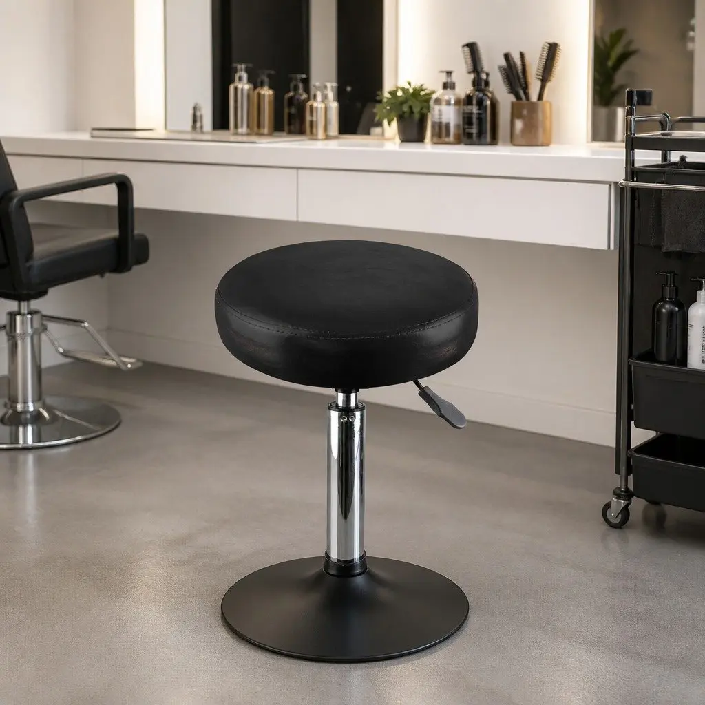 Bar Stools Swivel Height Adjustable PU Leather Chrome