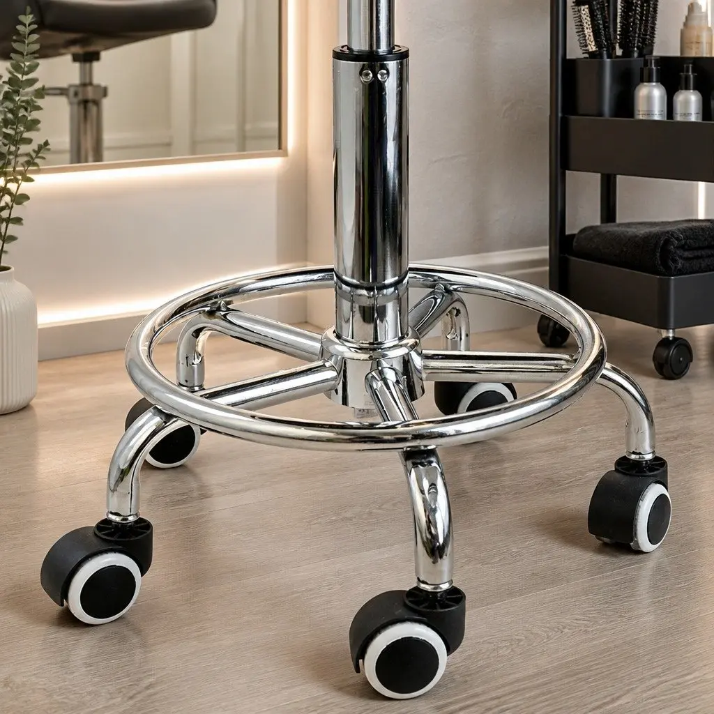 4x Swivel Bar Stools Height Adjustable Salon Hairdressing Stool with Wheels