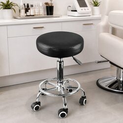 Salon Stool Swivel Bar Stools 360 Rotation Gas Lift High Density Foam Seat