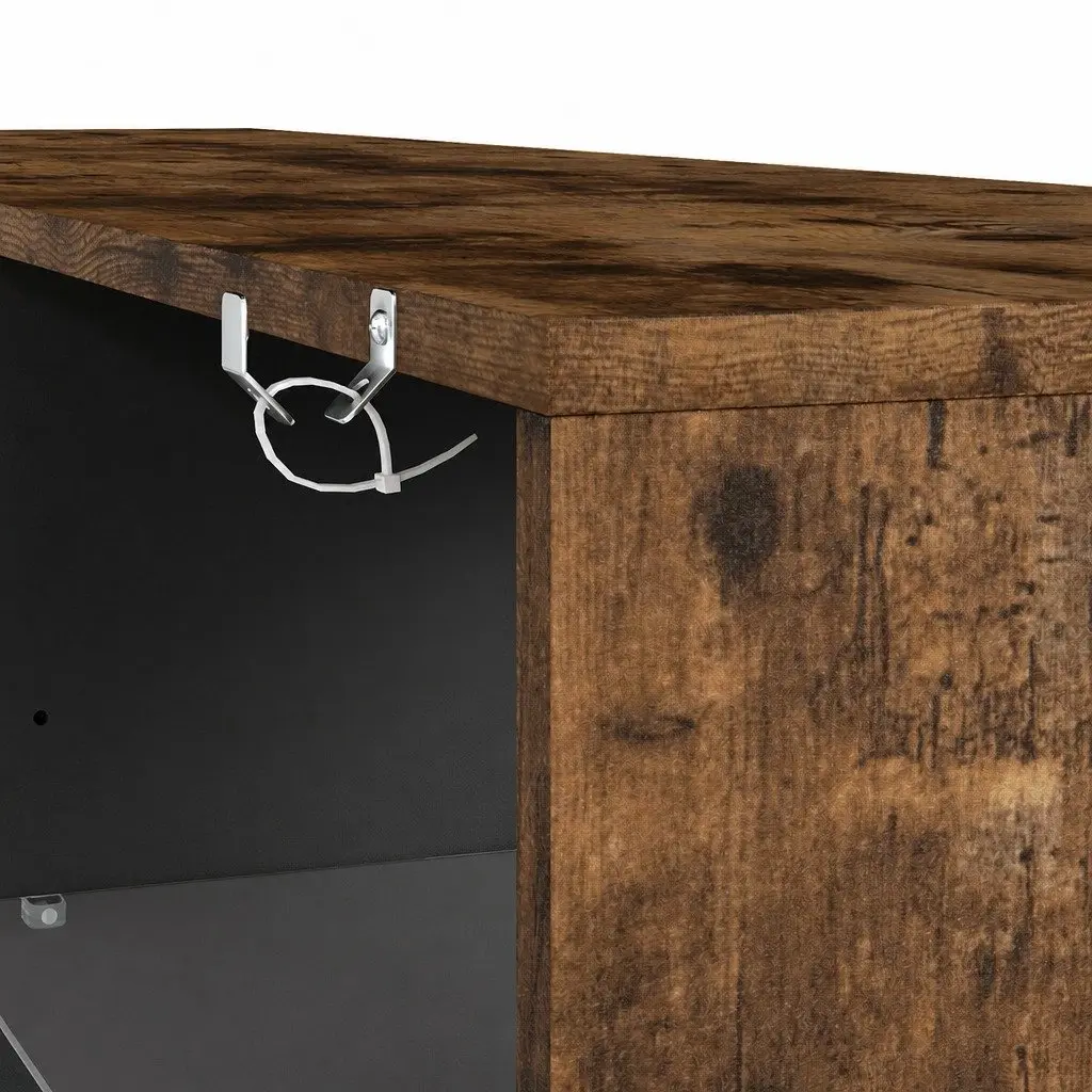 TV Stand Cabinet with Glass Display Shelves