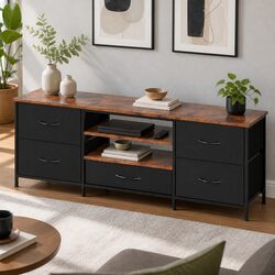 Elegant TV Stand Cabinet with 5 Drawers 140cm