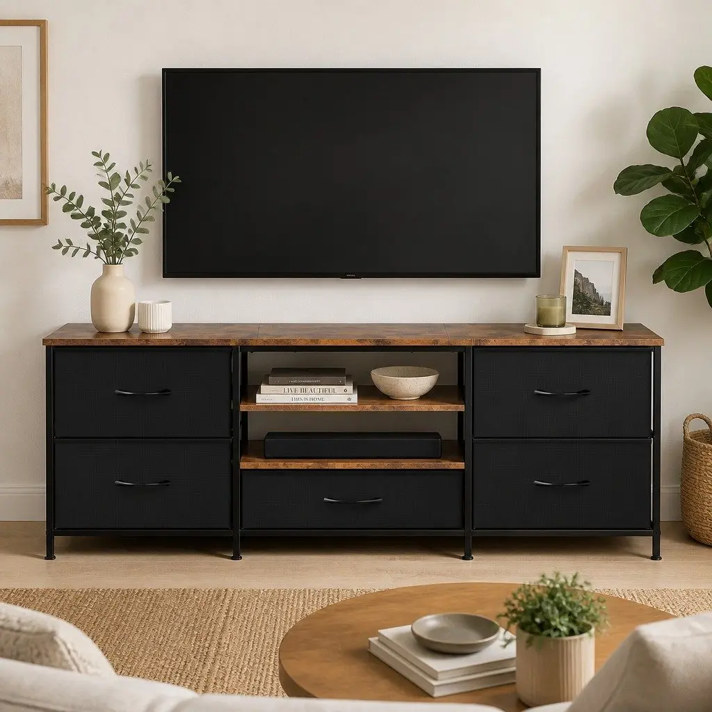 TV Stand Cabinet with 5 Drawers 140cm