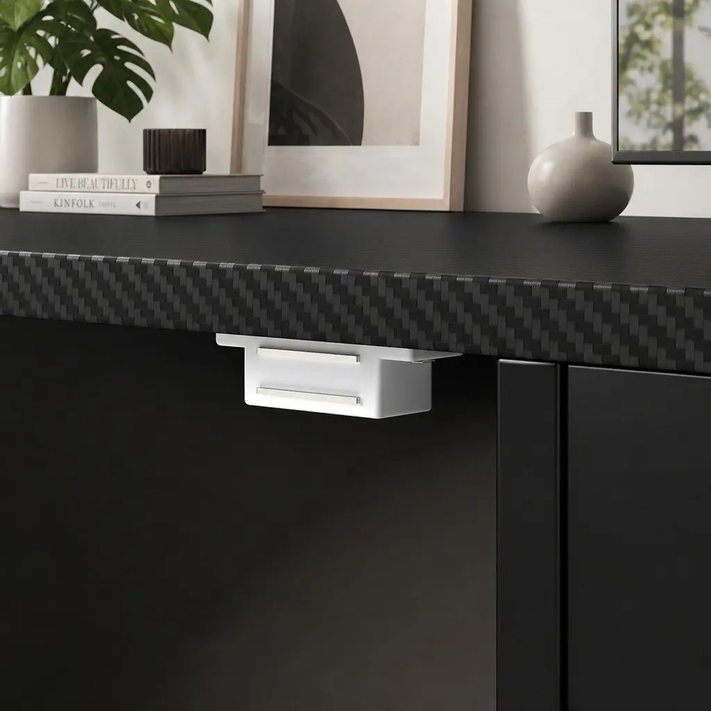 TV Stand Storage Cabinet Black LED Entertainment Unit 140cm P2 Particle Board Tempered Glass