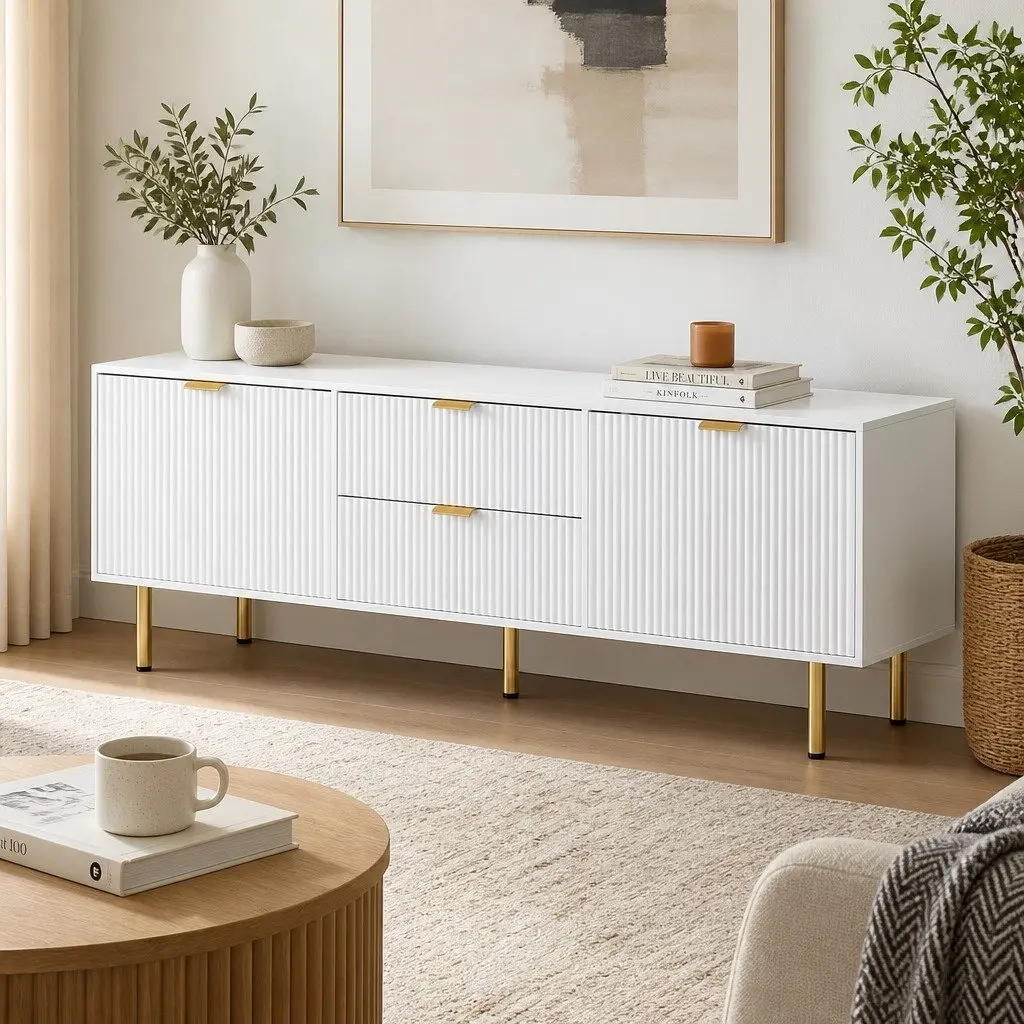 160cm TV Entertainment Unit with Storage Doors