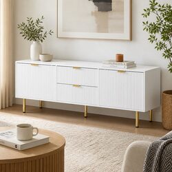 Elegant 160cm TV Entertainment Unit with Storage Doors