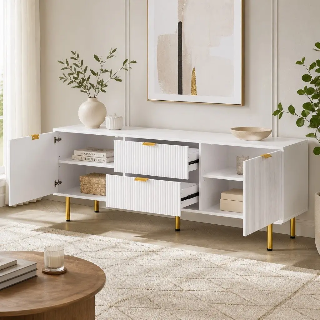 160cm TV Entertainment Unit with Storage Doors